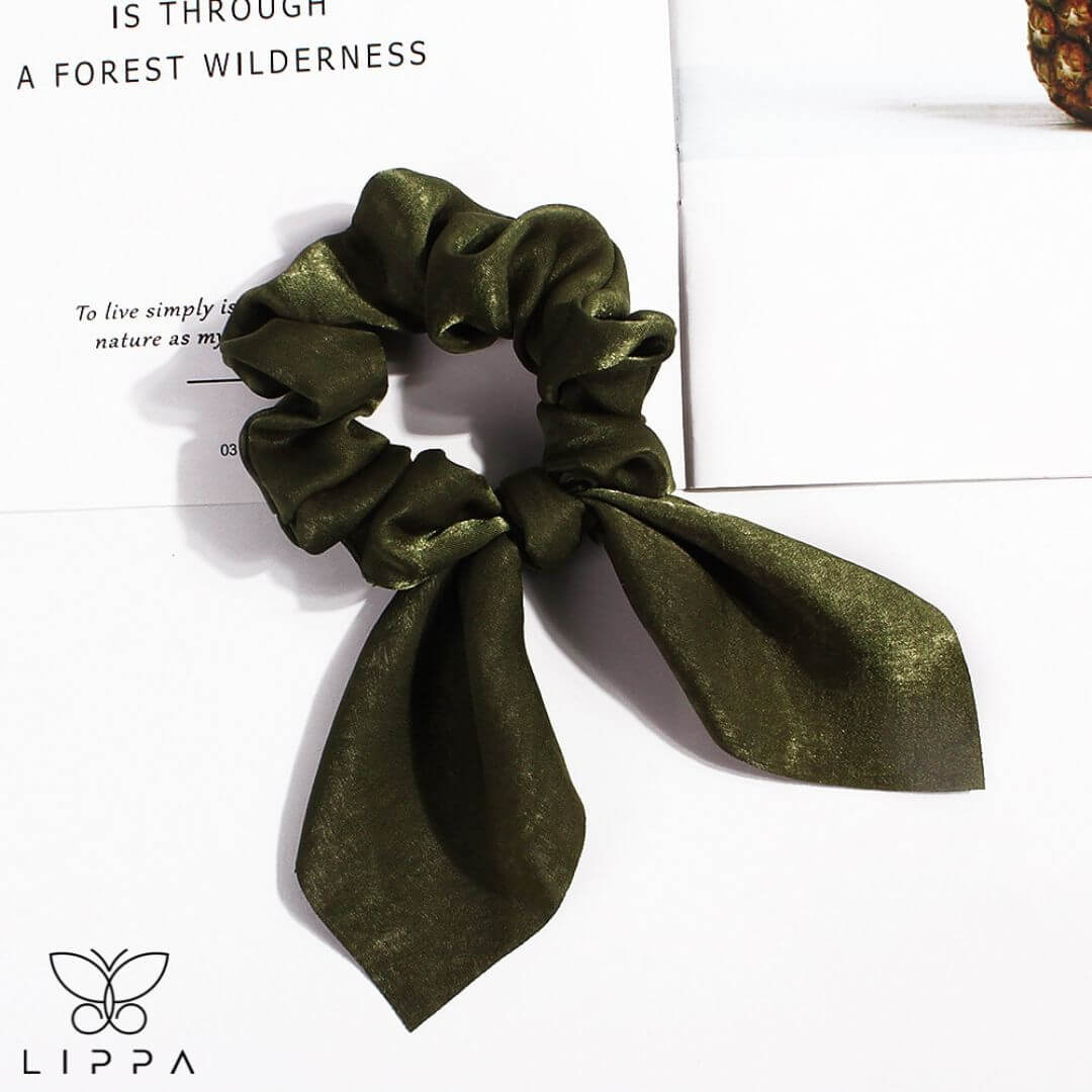 Hair Scrunchie - Dark Green