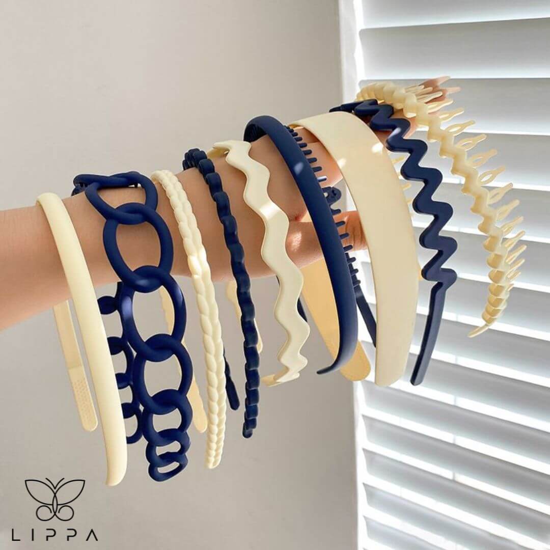 9pcs Hair Bands Set in Two Colors for Daily Use