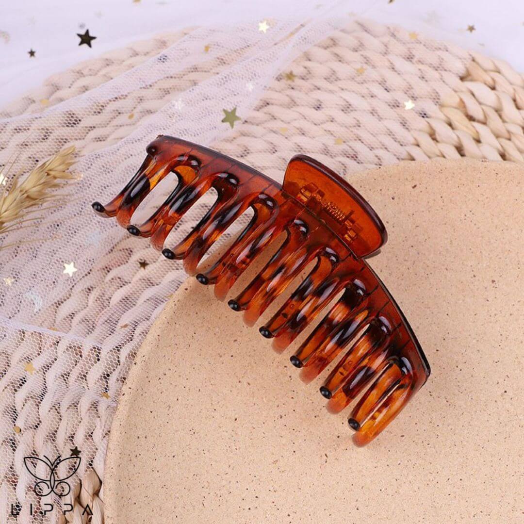 Acrylic Big Hair Claw Clips for Thick Hair dark brown