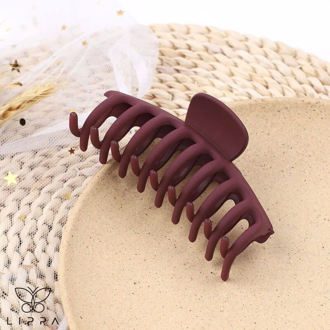 Acrylic Big Hair Claw Clips for Thick Hair Maroon