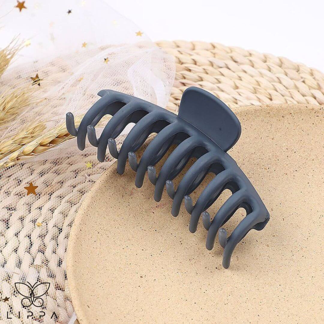 Acrylic Big Hair Claw Clips for Thick Hair Gray Blue