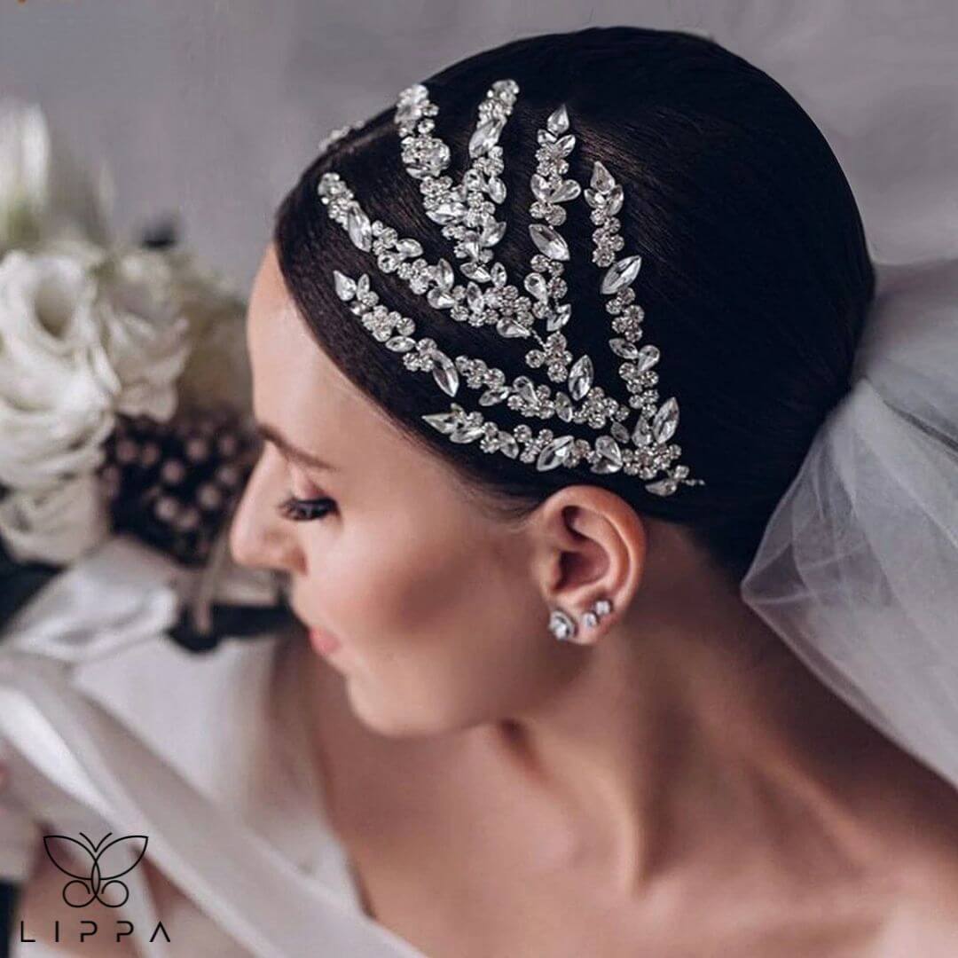 Bridal Tiara for Hair Updo - Baroque Crystal Headpiece for Elegant Wedding Style