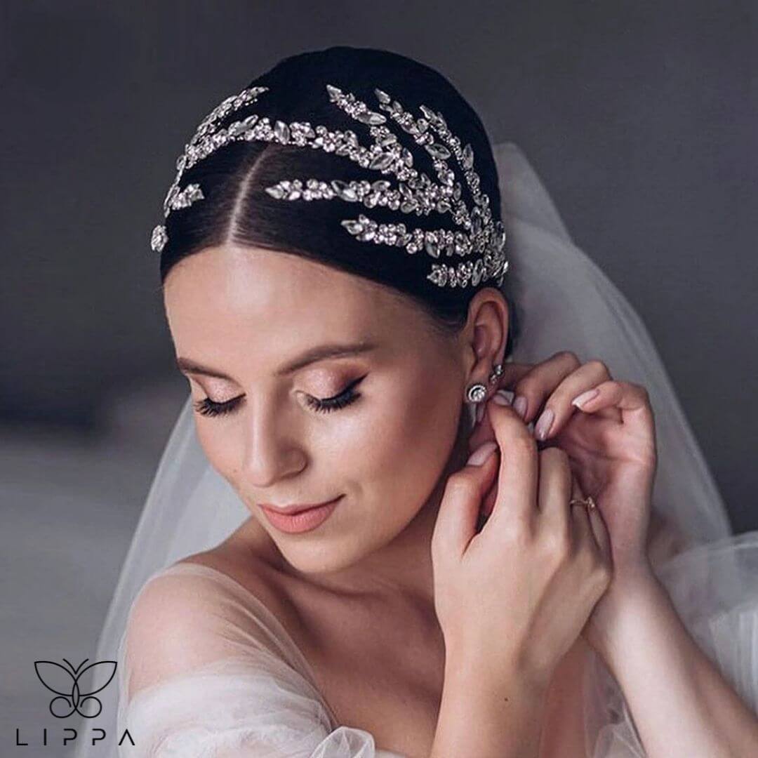 Bridal Tiara for Hair Updo - Baroque Crystal Headpiece for Elegant Wedding Style