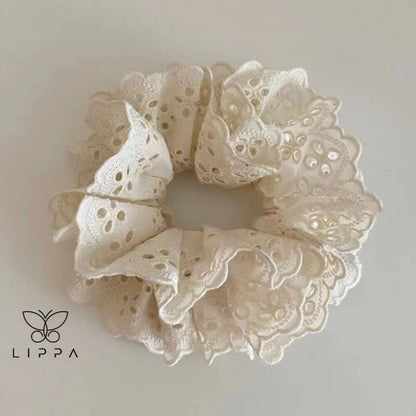 Lace Scrunchies for Women – Elegant and Functional Hair Accessories White Color