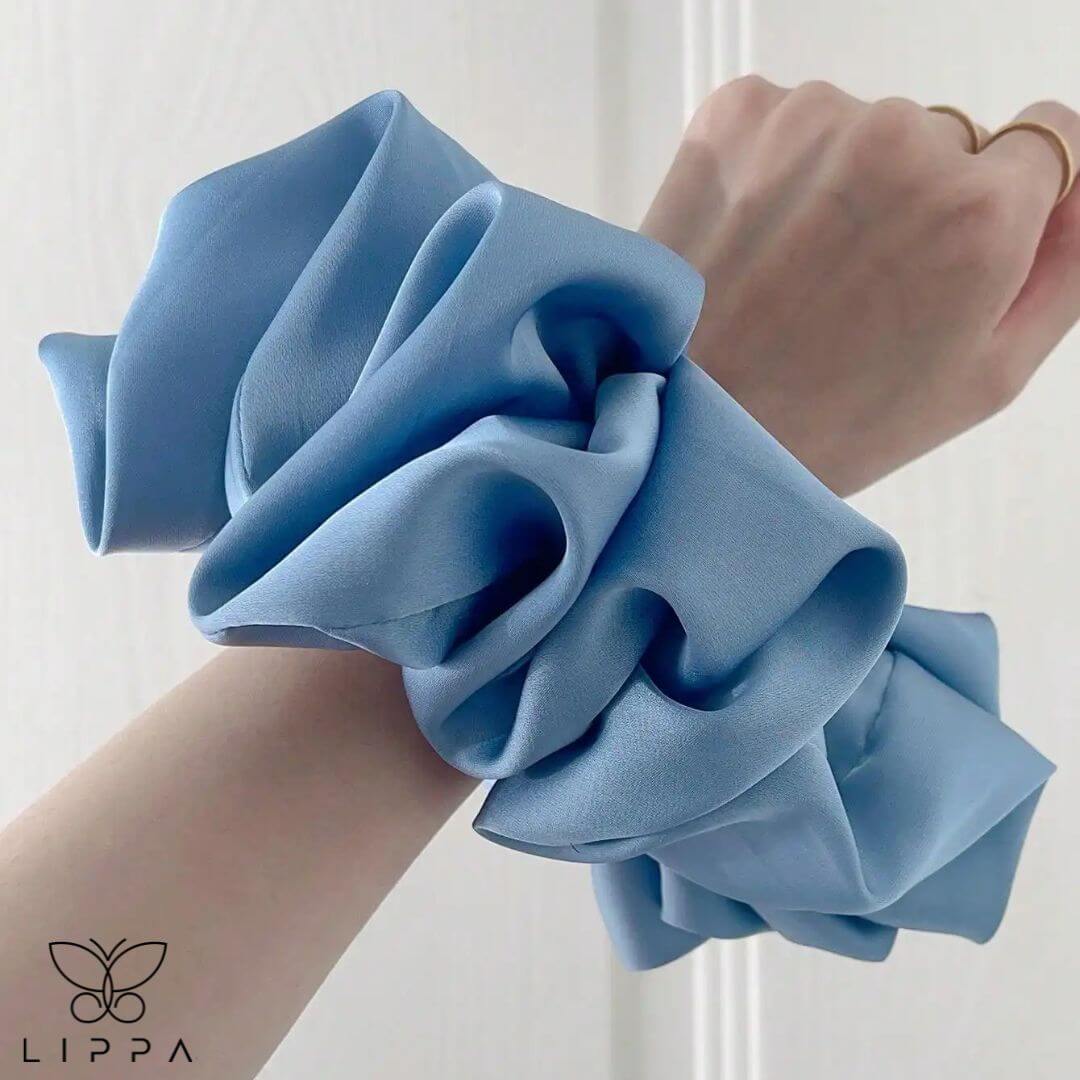 Large Silky Hairband Blue Color 