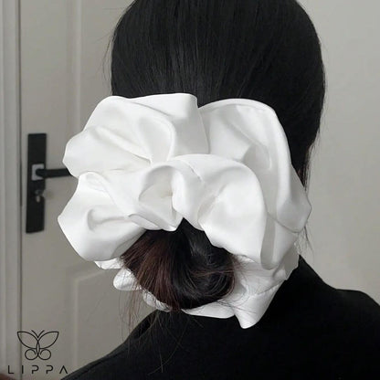 Large Silky Hairband White Color 