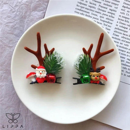 Santa n Reindeer Hair Pins