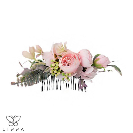 Simple Flower Comb Pink