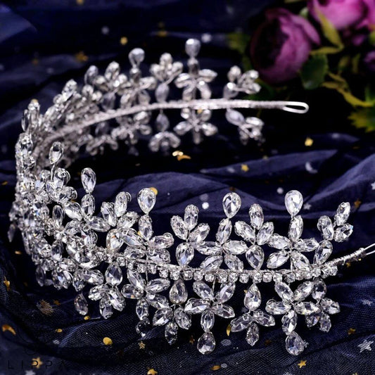 Tiara for Bride - Baroque Crystal Headpiece for Timeless Bridal Elegance