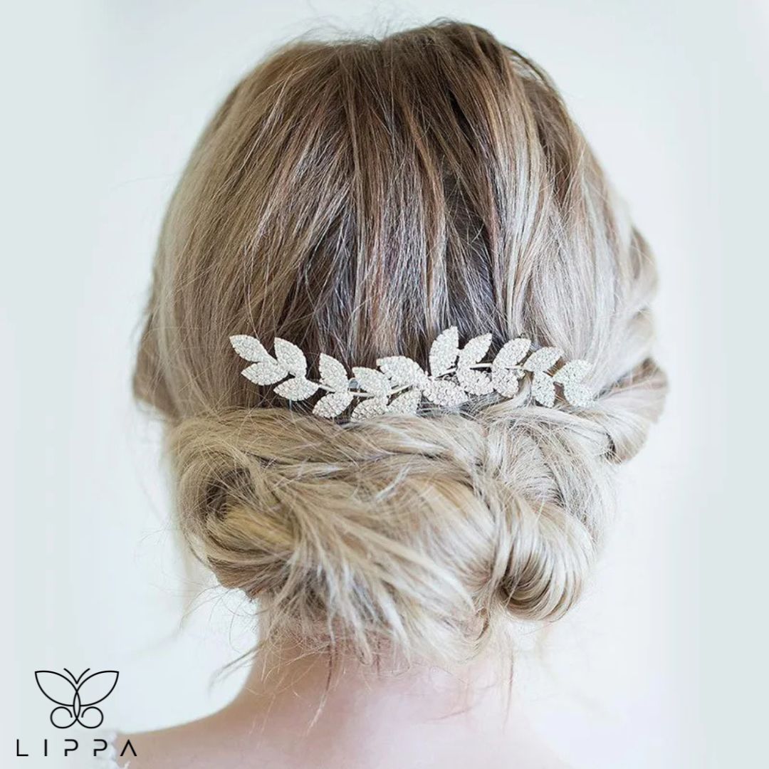 Bridal Hair Comb Rhinestone Rose Gold and Silver