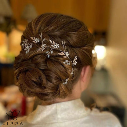 Bride Headband Tiara for Wedding Silver Color