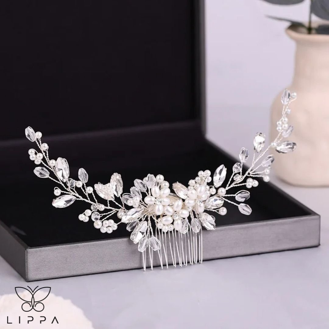 Elegant Pearl and Rhinestone Hair Comb | Lippa Bridal Accessories