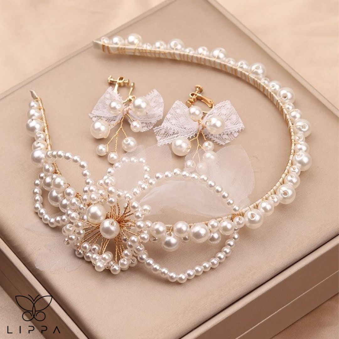 Pearl Headband with Earrings - Lippa